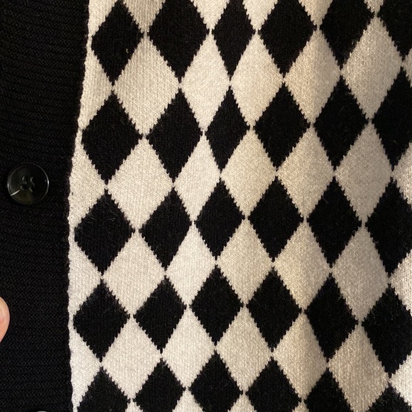 Mango Diamond-Check Knitted Cardigan - Picture 4 of 4